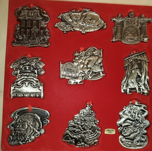 PEWTER ornament set of 9. Twas the night before xmas - Picture 3 of 8